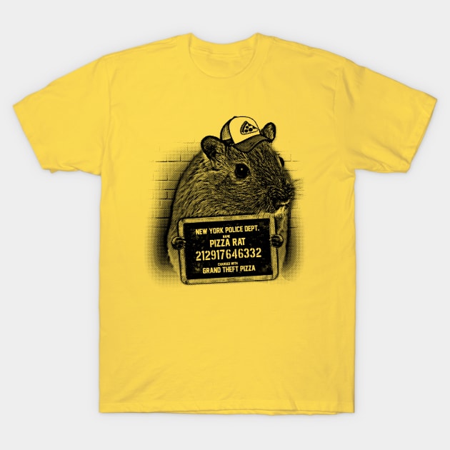 Pizza Rat Mugshot NYPD T-Shirt by UselessRob